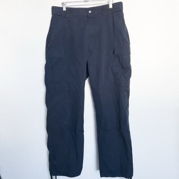 5.11 Tactical Pants Mens Large Cargo Ripstop Pants Navy Blue Black Drawstring - Picture 1 of 11